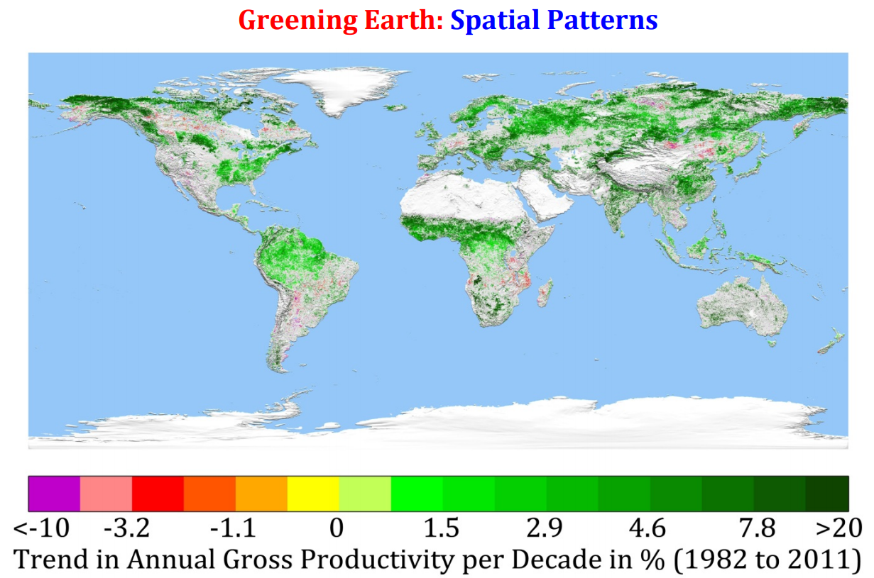 Greening Earth Spatial patterns Myneni