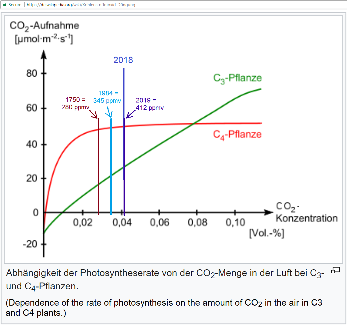 CO2 vs plant growth, C3 & C4