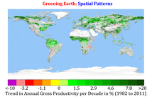 Greening Earth: spatial patterns (map)